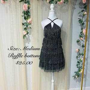 Chic Black Ruffle Mini Dress